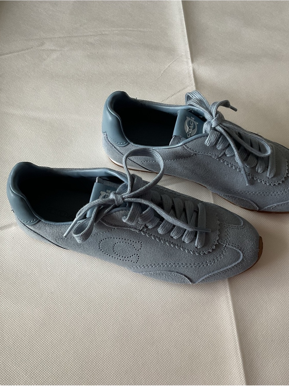 Coach Light Blue Suede Sneaker Trainers - Picture 6 of 9